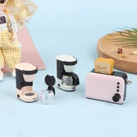 1:12 Dollhouse Mini Decoration Simulation Coffee Maker Coffee Pot Coffee Machine Kitchen Electrical Model Doll Toy 1
