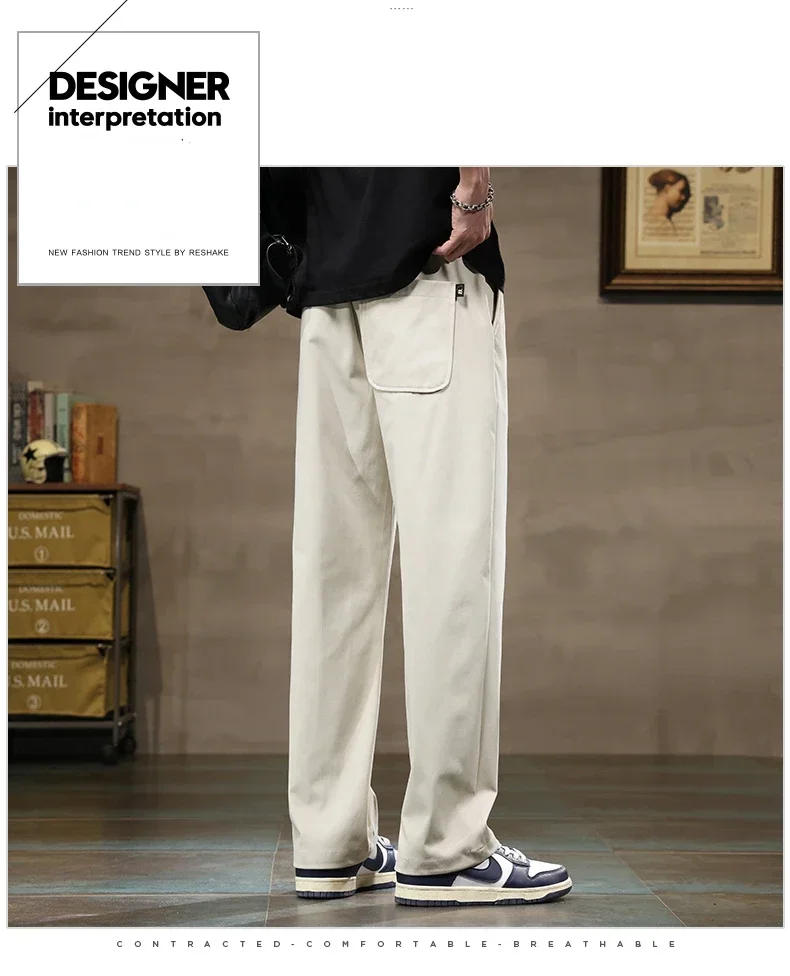 Description Picture 3 of itemBaggy Striped Sweatpants for Men Straight-Leg Pants Fashion Hip Hop Streetwear Harajuku Trousers Casual Bottoms Y2K Male Clothes