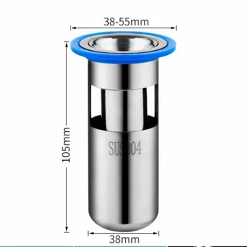ท่อระบายน้ำชั้นสแตนเลสใหม่แกนป้องกันแมลงระงับกลิ่นกายท่อระบายน้ำในห้องน้ำ U-ประเภทฝาครอบระงับกลิ่นกายท่อระบายน้ำทิ้ง 7