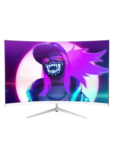 24" Surface Ips DESKTOP Screen 24 Inch R2800 Frameless Display Computer Monitor Pc Office Monitor for Student White