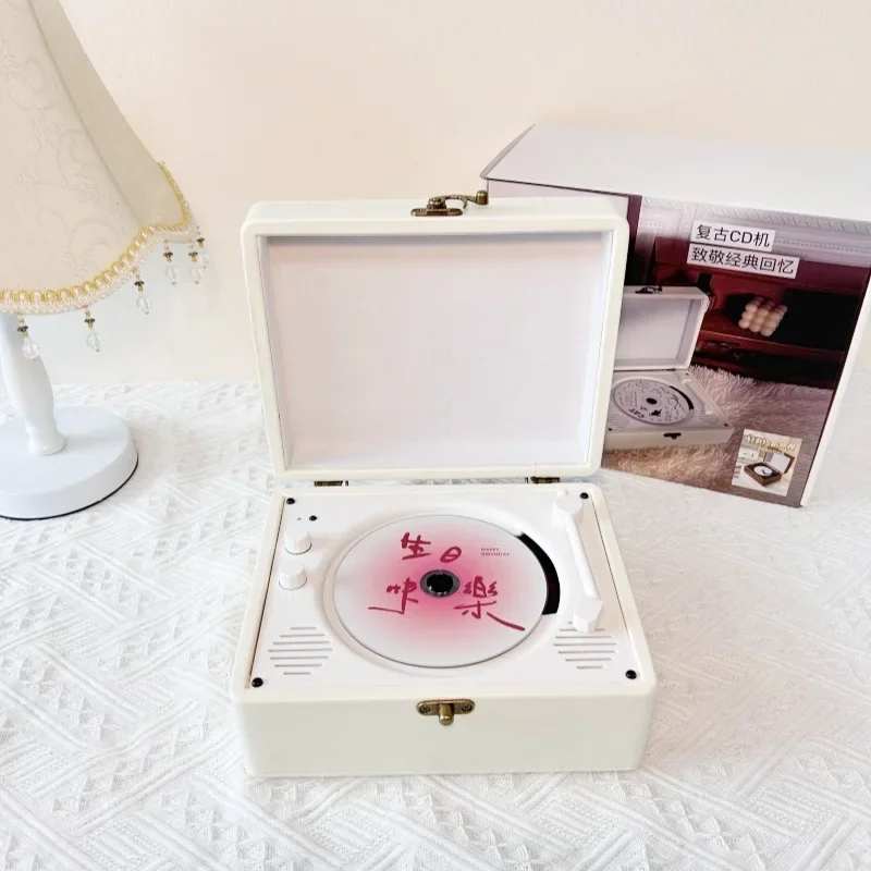 블루투스 스피커 기능이 있는 레트로 통합 CD 플레이어, 패밀리 데코 HiFi 서라운드 스테레오, 무선 서브우퍼 음악 플레이어