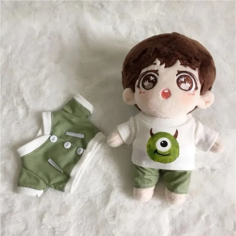 15cm 20cm Cute Green Little Monster Set Baby Clothes Star Doll Suitable Doll Clothes 3