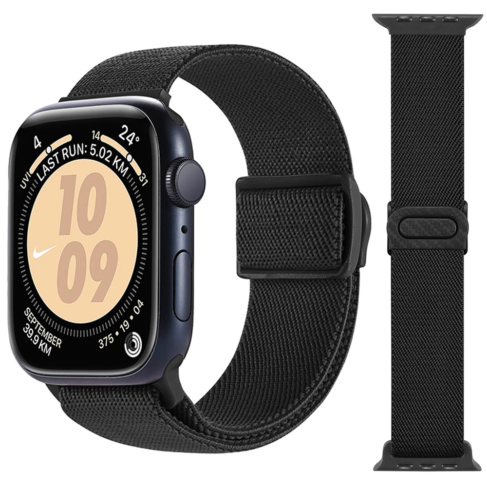 Cinturino In Nylon Per Cinturino Apple Watch 45Mm 40Mm 44Mm 41Mm Ultra 2 49Mm 38Mm 42 Bracciale Elastico Iwatch Series 9 8 7 6 3 Se 40Mm Bands