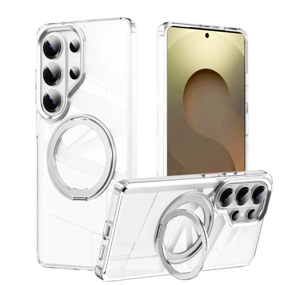 Rotating Magnetic Ring Stand Holder with Acrylic Protective Back Cover