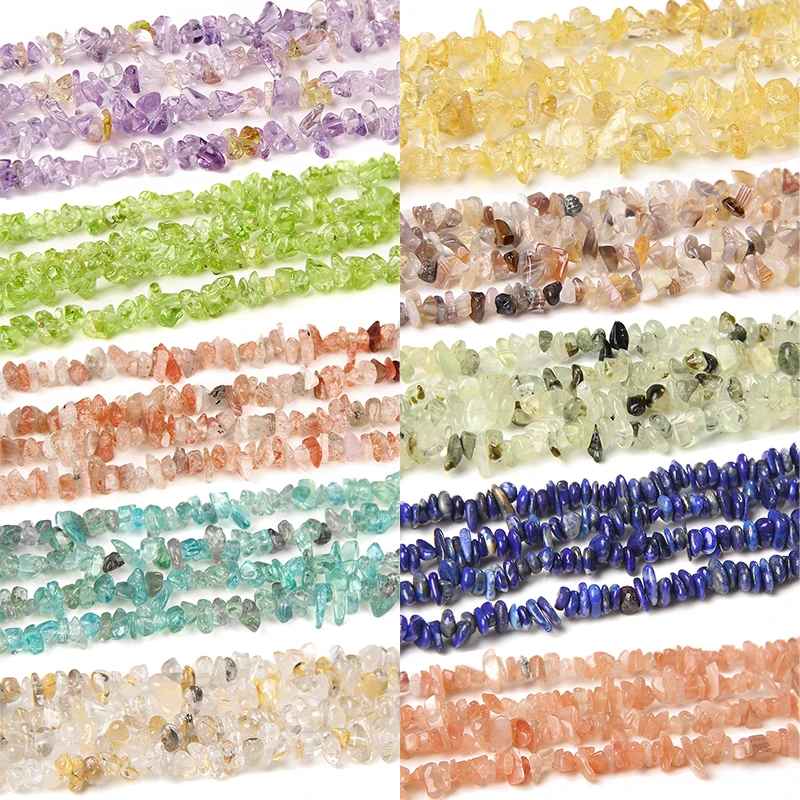 

3-5MM Irregular Natural Stone Freeform Chip Gravel Beads Quartzs Amethysts Agates Lapis For Jewelry Making DIY Bracelet Necklace