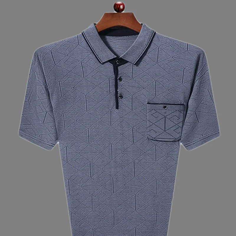 

2023 Summer Fashion Classic Business Casual Men's Clothing Oversized Comfortable Trend Contrast Color Spliced Pocket Polo Shirt