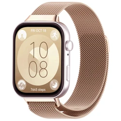 Milanese Loop Magnetic Stainless Steel Watch Strap - 2024 Newest Accessories for huawei fit 3 (Rose gold 05)