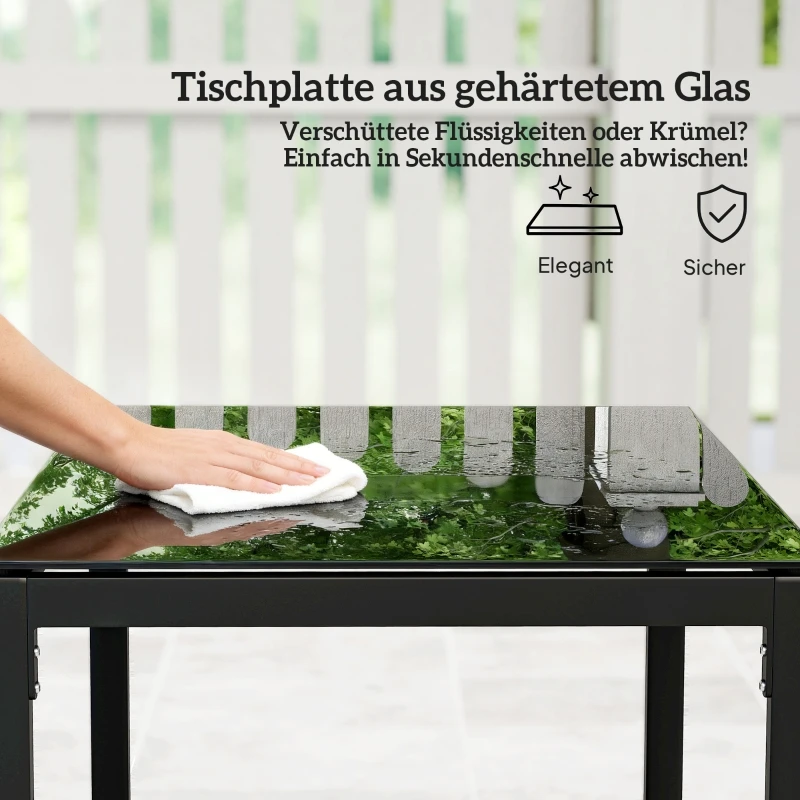 3-teiliges Rattan-Bistro-Set, Gartenmöbel mit 2 Stühlen, Couchtisch und abnehmbaren cremeweißen Kissen – Detail 7