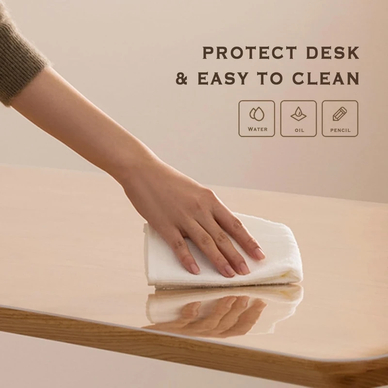 Sous-main Bureau Transparent 120x58 Cm - Antidérapant Et Imperméable - Protège Et Décore
