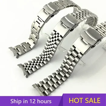 20mm 22mm For Seiko Solid Stainless Steel Band Men's Sports Strap Srpd Skx007/Skx009 SRPD63K1 Jubilee Curved End Bracelet 1