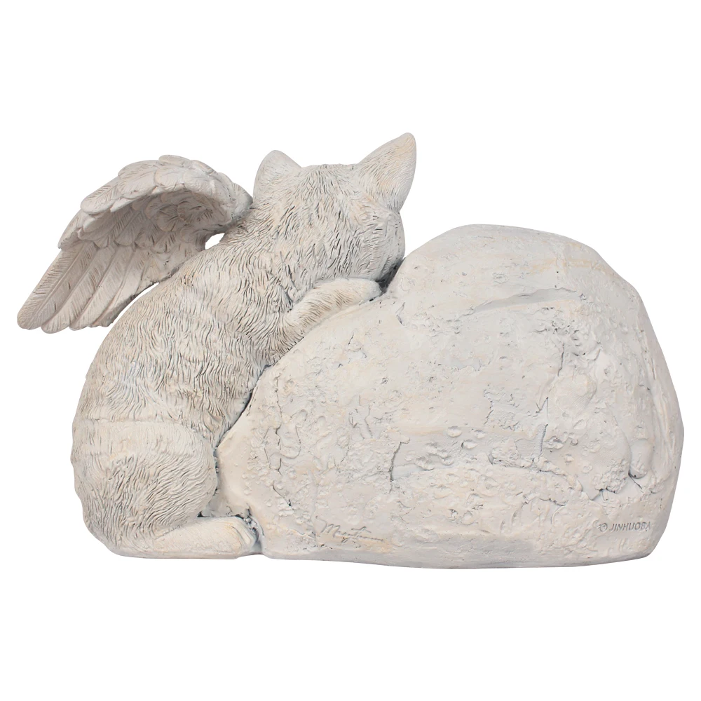 Personalized Cat Angel Memorial Garden Statue Engraved Pet Cat Memorial Stone Cat Grave Marker Any Word