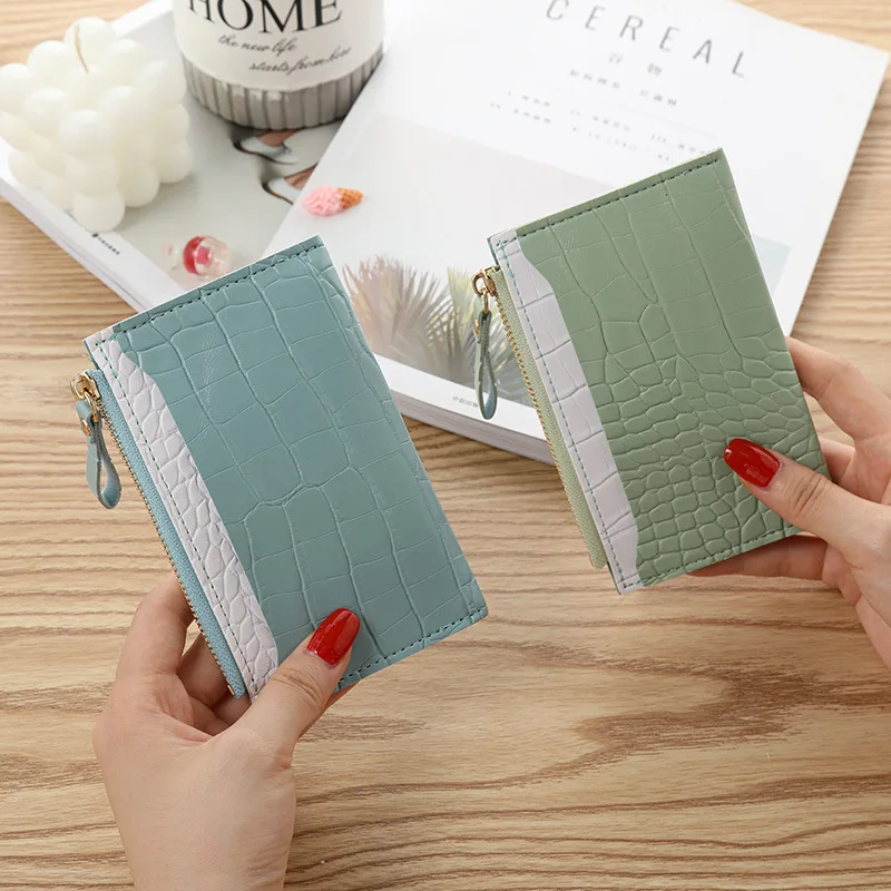 Women's Card Wallet New Design Multi-Card Slots Small Fresh Cute Student Mini Wallet Female Fashion Clutch Purse with Zipper