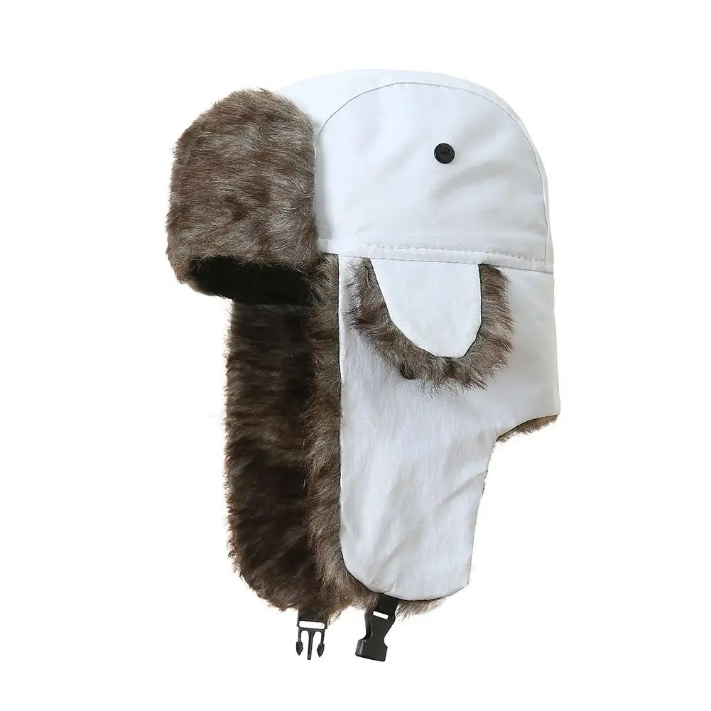 Chapeau Trappeur Hiver Avec Cache-oreilles - Pour Femmes/filles, Coupe-vent, Polyester, Couleurs Beige/noir