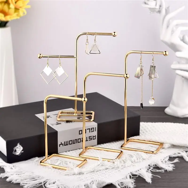 Jewelry Display Organizer Metal Earring Storage Rack Jewelry Organizer Holder Earrings Pendants Necklace Display Stand Shelf