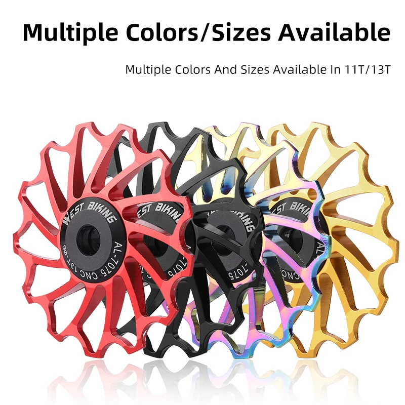 WEST BIKING Aluminum Alloy Bicycle Jockey Wheel with Ceramic Bearings