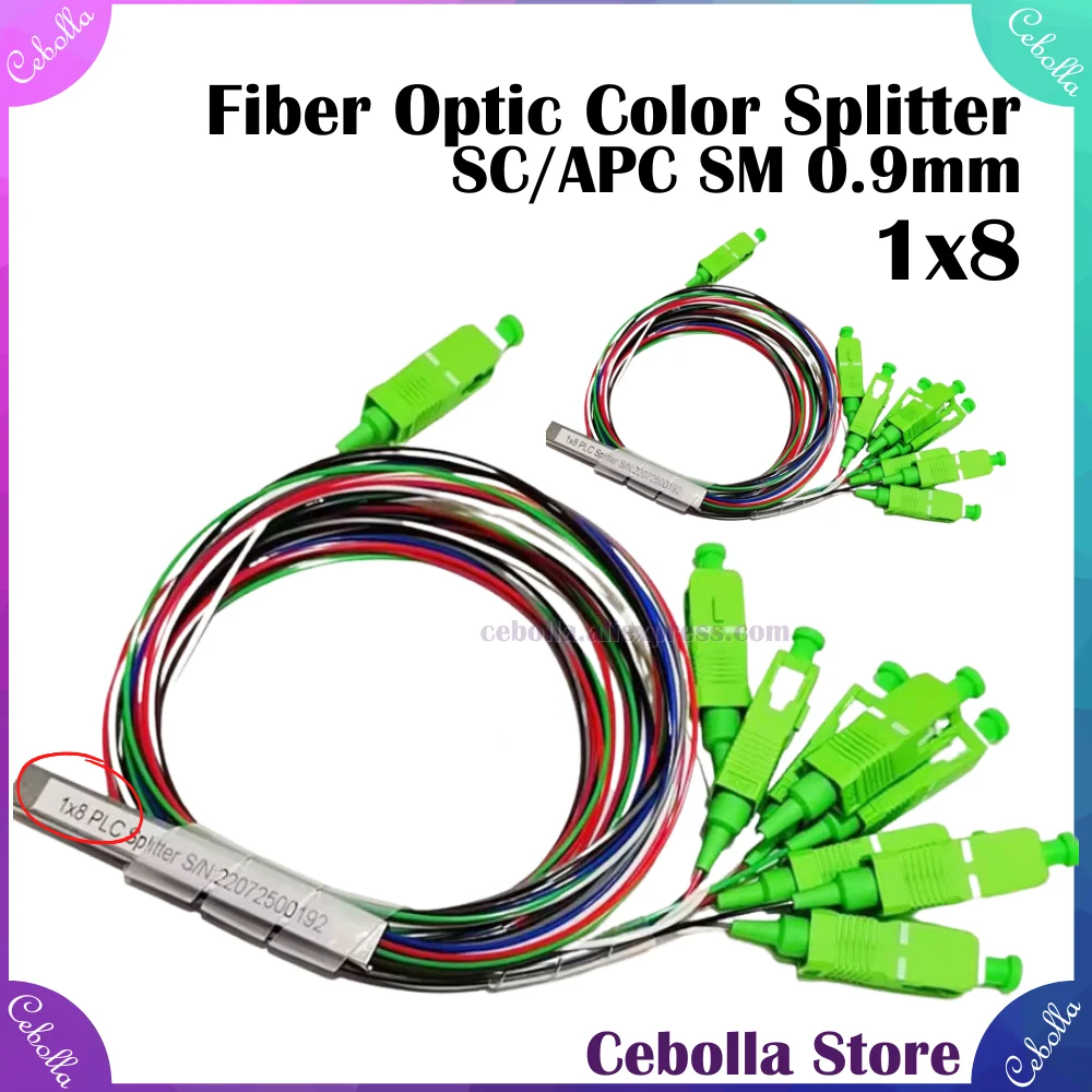 5/10/20 Pz/Lotto 1 X8 Plc Splitter In Fibra Ottica Colore/Bianco Miglior Prezzo Sc/Apc Sm 0.9Mm Splitter In Fibra Ottica Disuguale G657A1 Pvc 1M