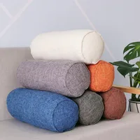 Round Removable Bed Pillows Roll Head Leg Back Lumber Support Light Travel Column Bolster Pillow Washable Cylindrical Cushion 1