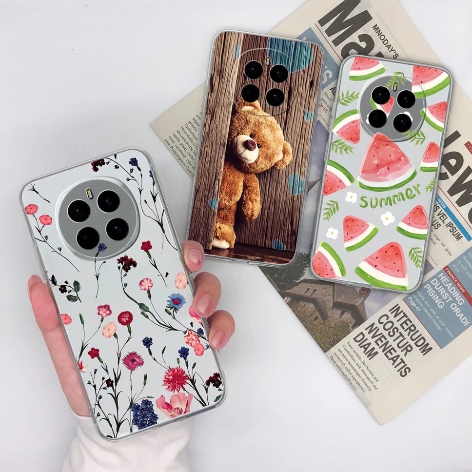 Transparent Cute Flower Soft Silicone Protective Back Cover Phone Case