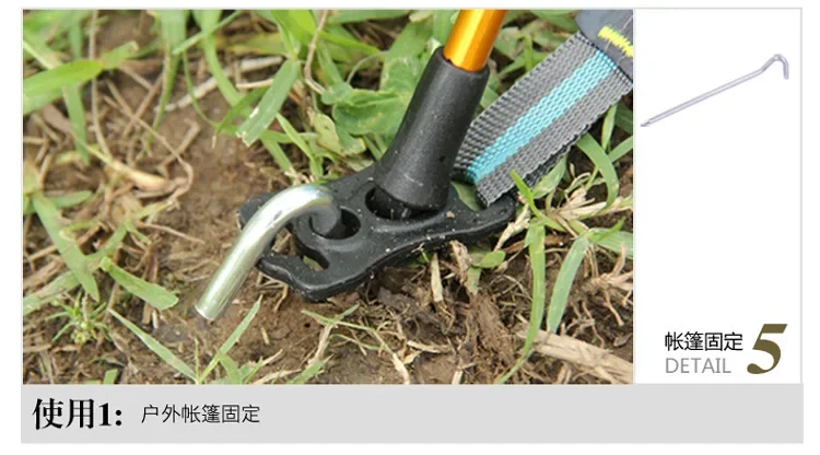 5/10 Stück Zeltheringe aus Aluminiumlegierung mit Haken | 7,09-Zoll-Sechskantnägel für Campingzelte, Gartenpfähle, silberfarben – Detail 12