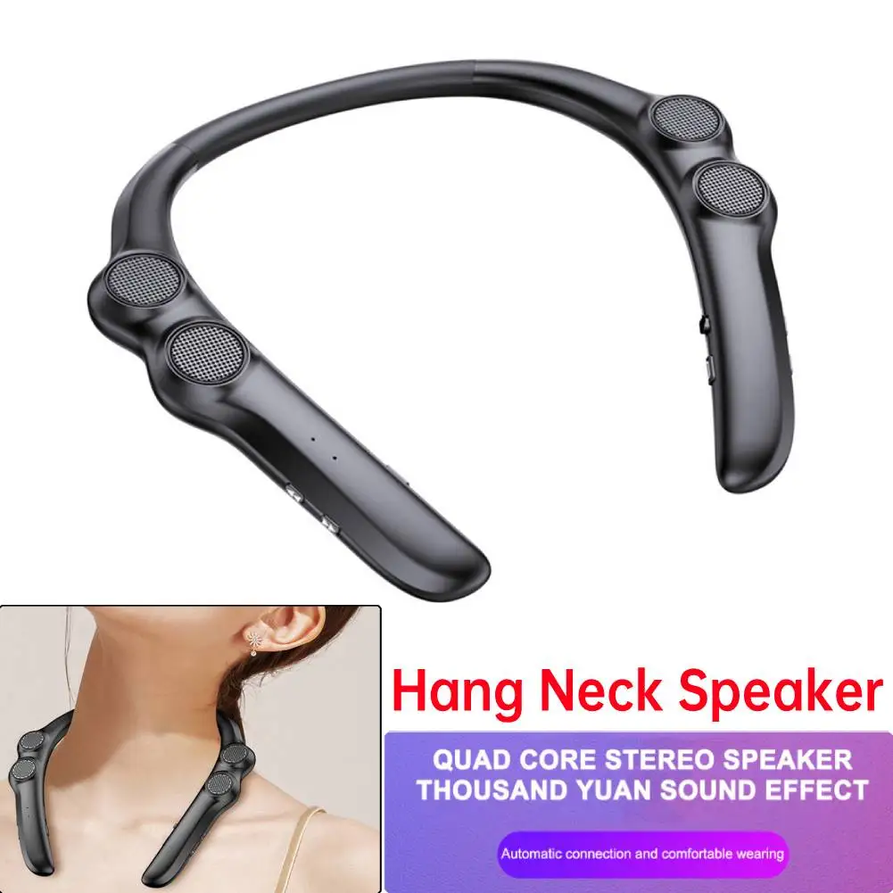 Wearable Bluetooth Neck Speaker with Subwoofer