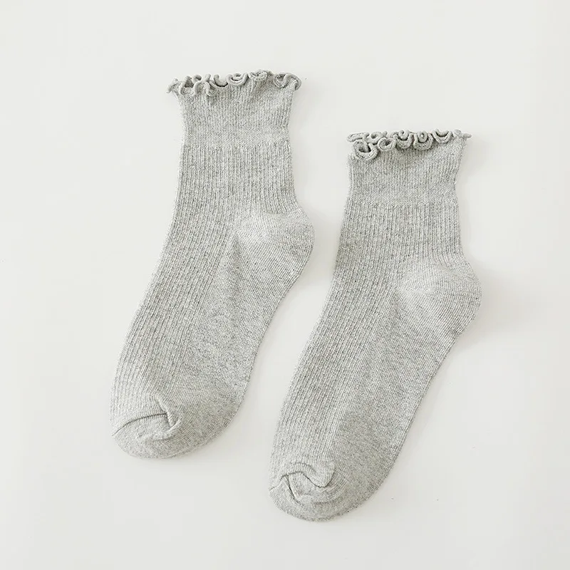grey ruffle socks