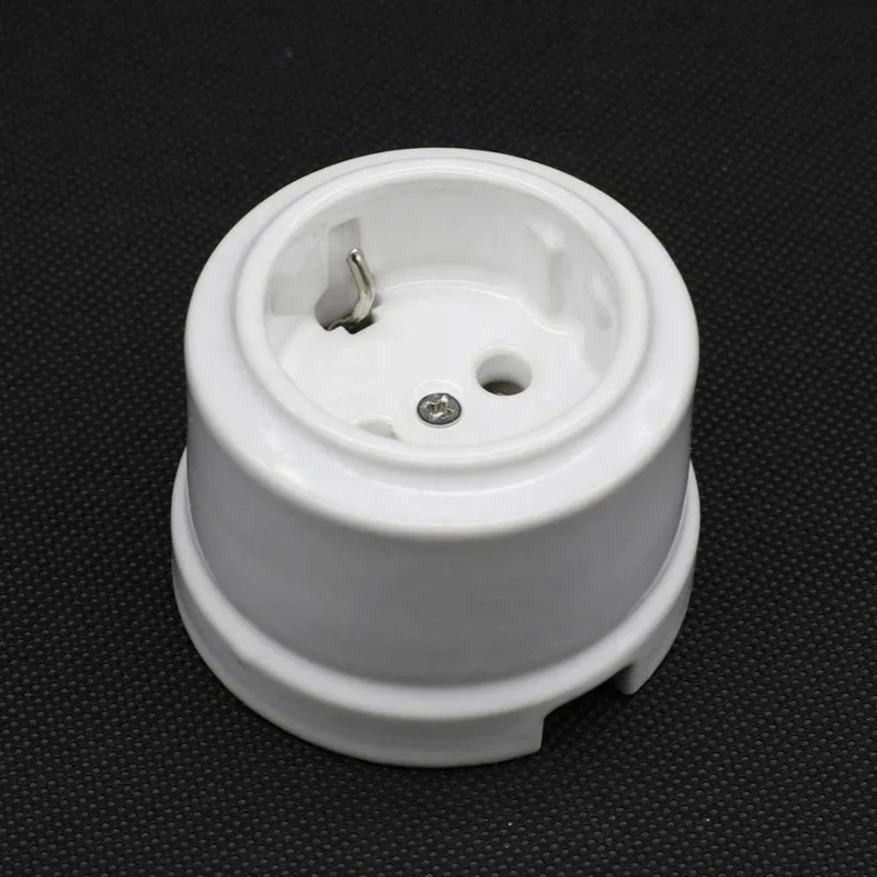 Home Improvement Ceramic Socket Wall Electrical EU Socket Ceramic Switch AC 15A 110-250V 3