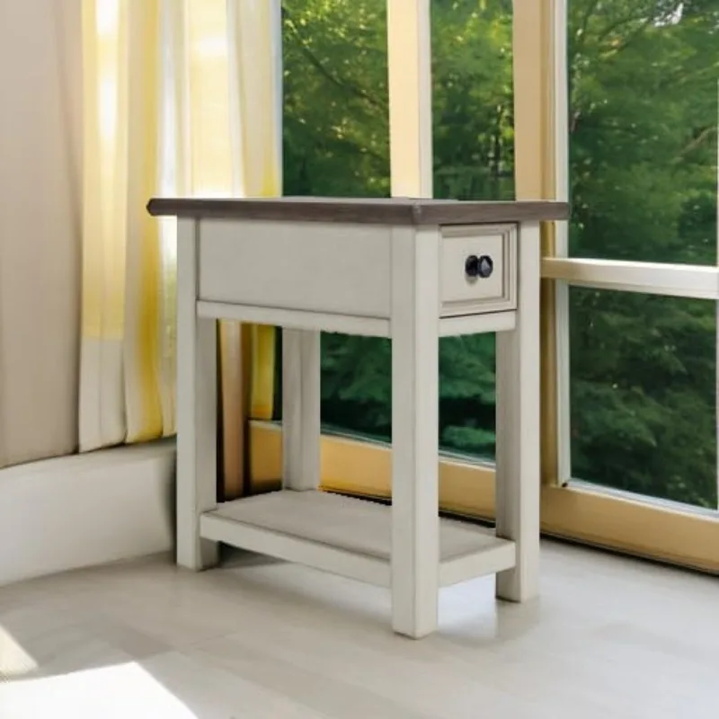 Bolanburg Farmhouse Chair Side End Table, Light Brown & Whitewash 6
