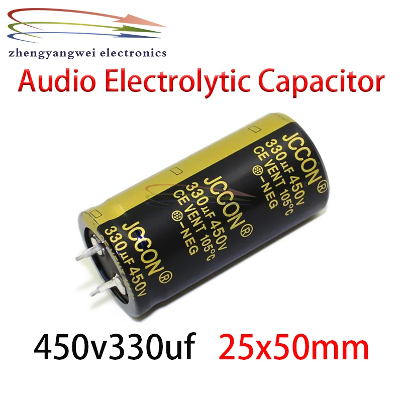 

25x50mm 10pcs 450v 330uf black Audio Electrolytic Capacitor For Hifi Amplifier Low