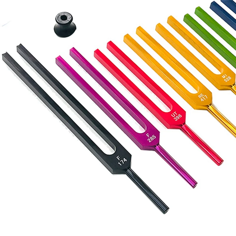 힐링, 사운드 힐링, 바디 유지용 튜닝 포크, 알루미늄 선물 상자 포함, 튜닝 포크 세트, 9 개