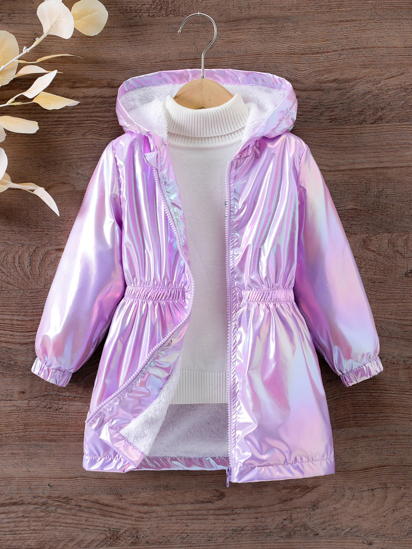 Girls Autumn and Winter Fashion Plus Fur Lining Trench Coat kids jacket,girls trench coats