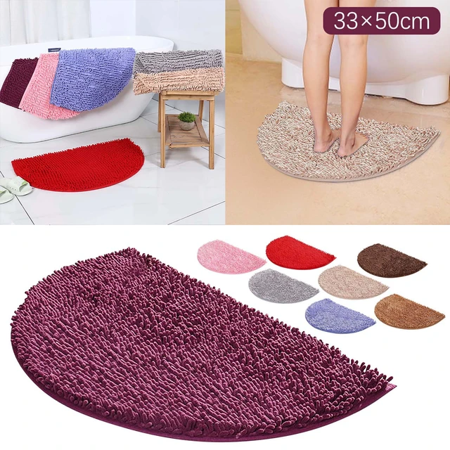 Il tappeto da bagno semicircolare non scivola tappetino da bagno morbido e  confortevole peloso durevole addensato tappeto da bagno leggero 8x10 -  AliExpress