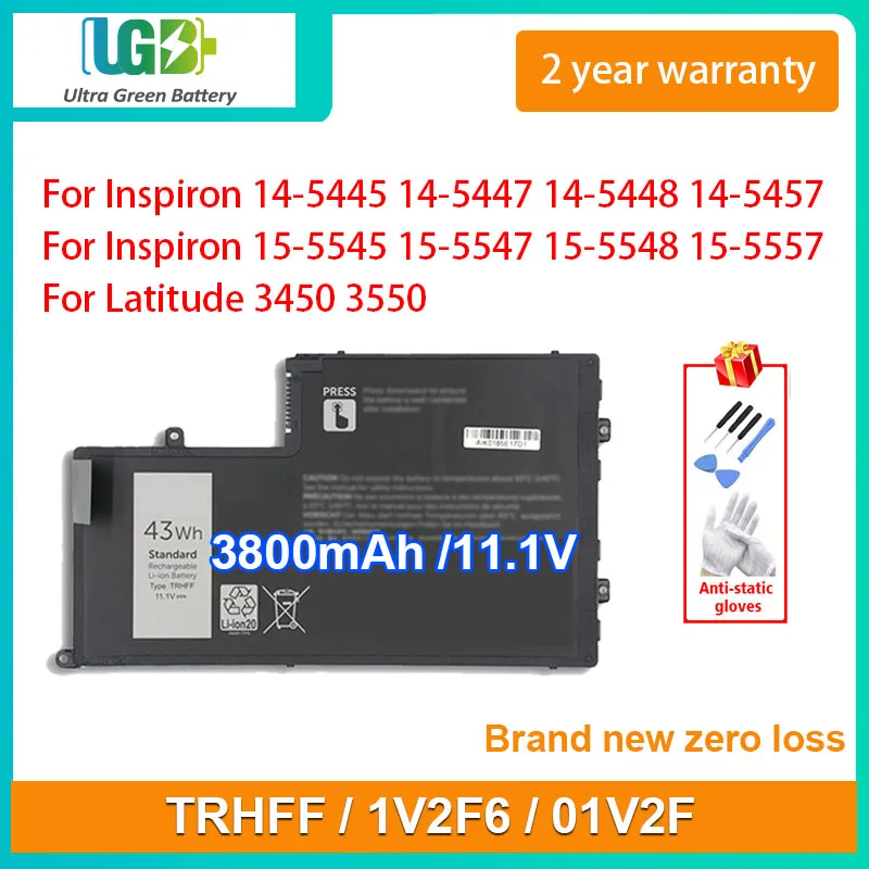 

UGB New TRHFF,1V2F 6 Аккумулятор для Dell Inspiron 14 15-5547 5447 5445 5448 5548, Inspiron 15 "Latitude 3450 3550