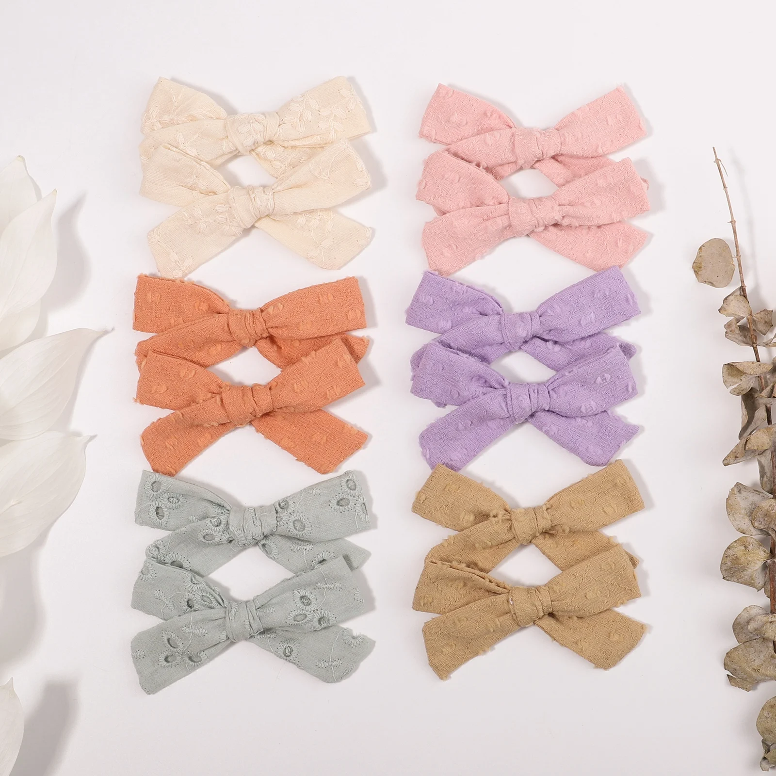 

2Pcs/Set Cute Flower Print Kids Bows Hair Clips for Baby Girls Sweet Cotton Bowknot Hairpins Barrettes Headwear Hair Accessories