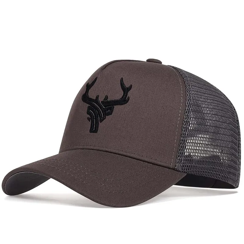 Unisex Animal Antlers Embroidery Baseball Net Caps Spring and Summer Outdoor Adjustable Casual Hats Sunscreen Hat Sports & Entertainment
