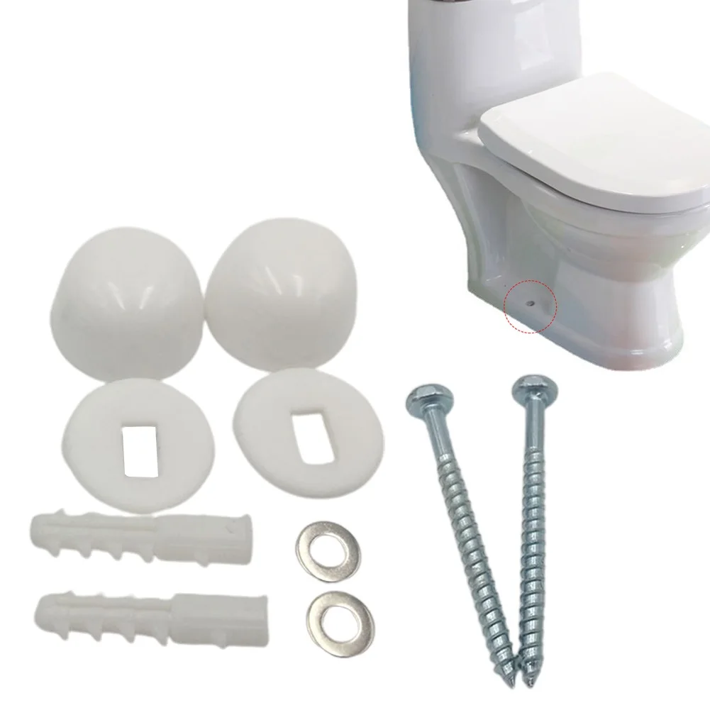 

Toilet Bidet Anchor Bolts Set Pan Fix To Floor Kit Repair Fixings Fitting Screws With White Cover Cap Bathroom Access