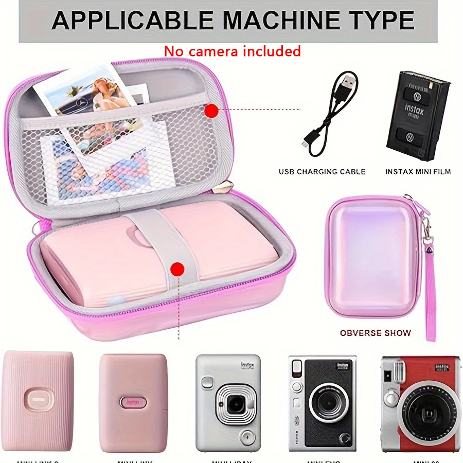 1pc for Mini EVO Link 2 Liplay 25 26 90 70 50 Instant Camera Hard protective case EVA carrying bag with inner storage bag