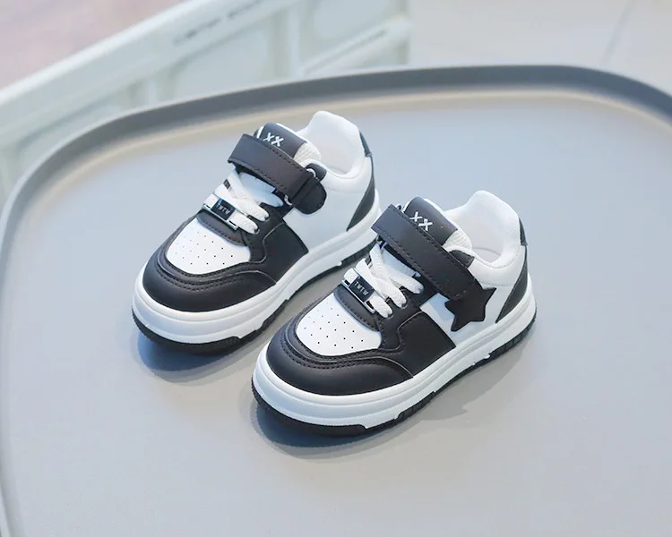 Tenis Sneakers Bambini Primavera/Autunno Nuovi Ragazzi Ragazze Sport Casual Board Pelle con suola morbida Piccole scarpe bianche_voghion.com