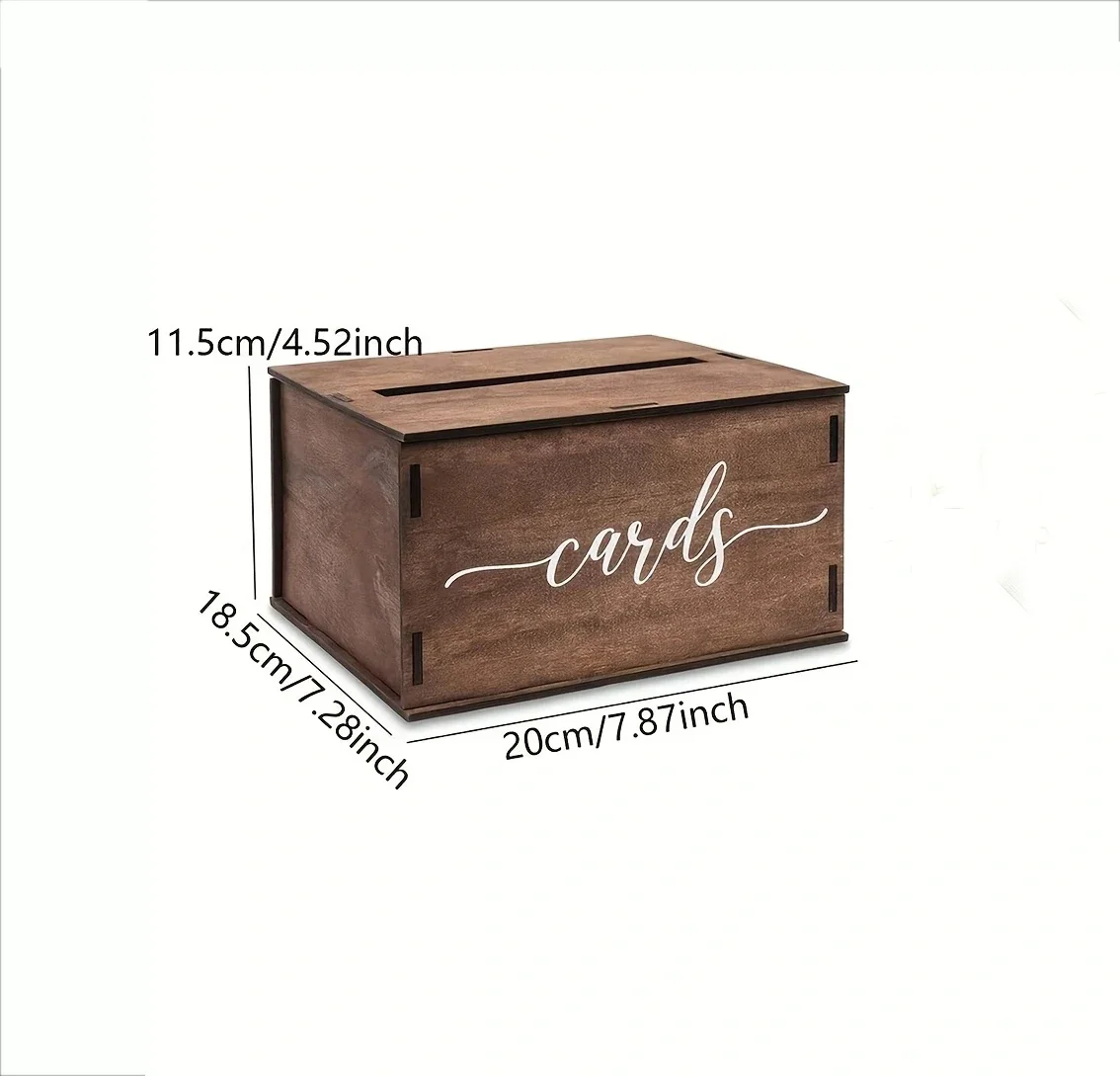 Wedding Wooden Card Box Rural Style Decorations Gifts and Money