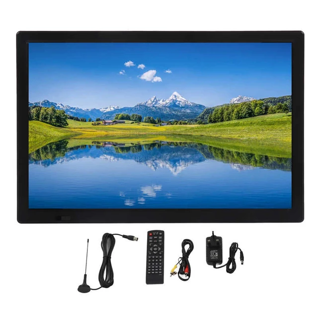 Sintonizador portátil de alta sensibilidad recargable, Monitor LCD Digital  de TV LED de 15,4 pulgadas, enchufe británico con Control remoto -  AliExpress