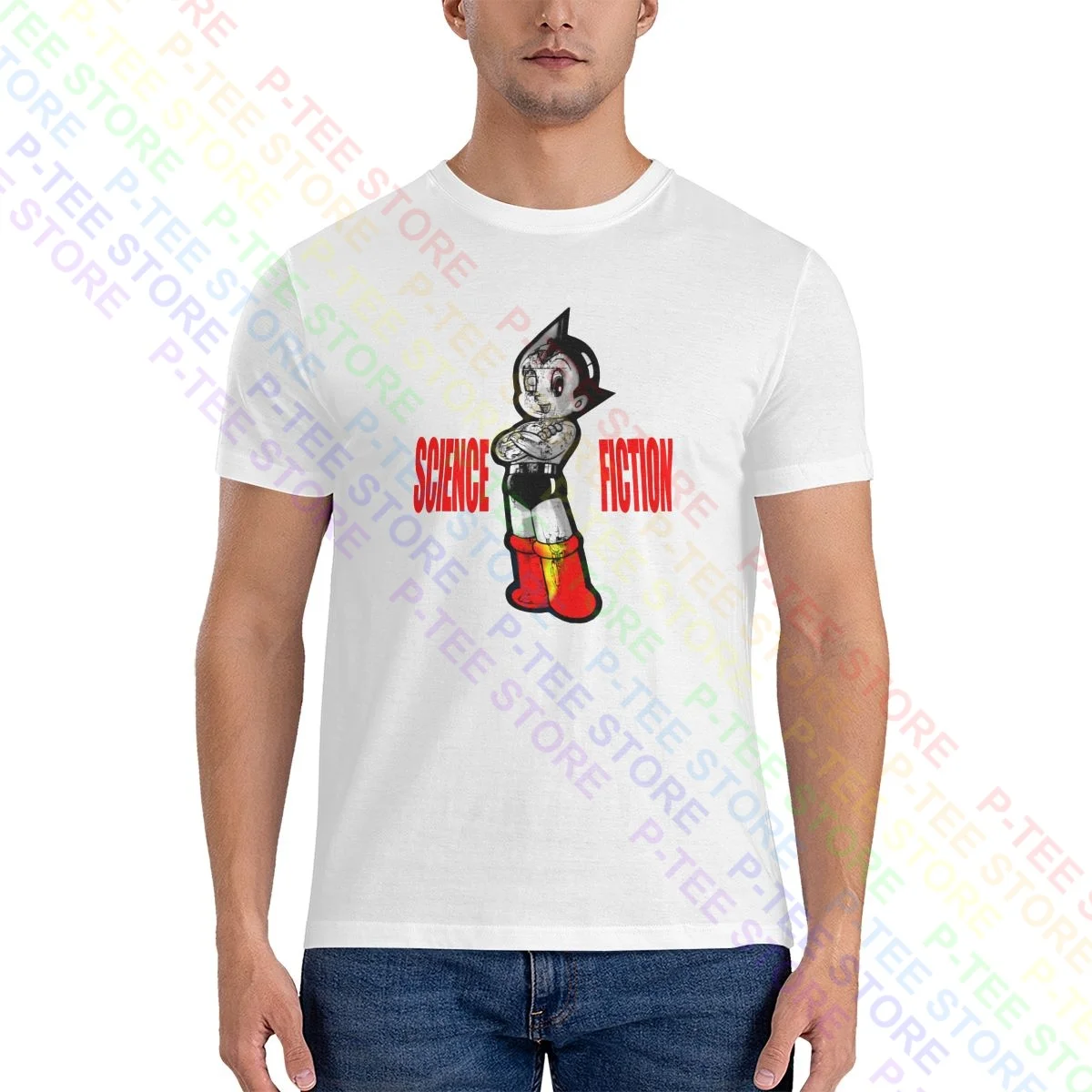 Evintage Astro Boy Mighty Atom 3D Hologram Tezuka Productions T-shirt Tee  Shirt Unique Streetwear