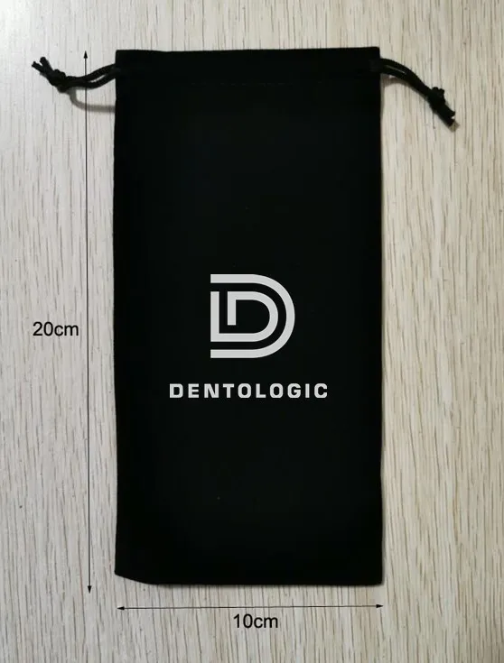 500 индивидуальных логотипов 10x20cm Канат черный бархатный мешок подарочный пакет с серебряным логотипом