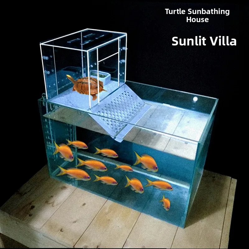 Acrylic Turtle Sunning Platform Climbing Tower Fi Tank Deep Water Turtle Ladder Winter Sp House Warm Room Anti-Escape Is...