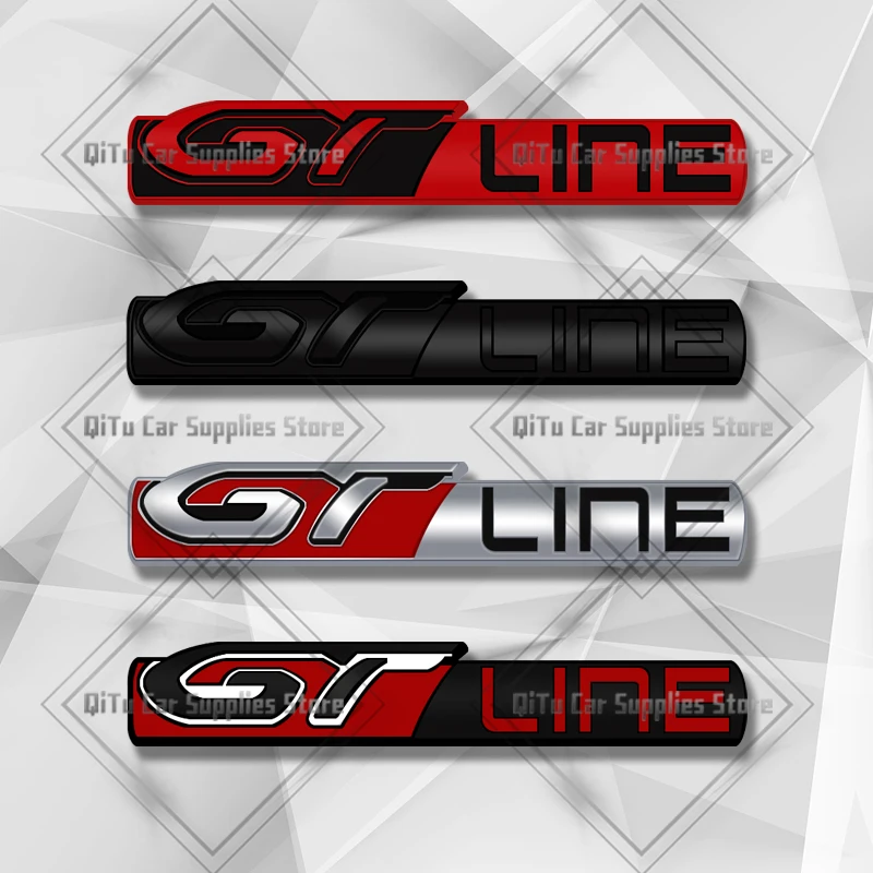 Lega Di Zinco Gt Line Badge Car Body Trunk Emblem 3D Griglia Sticker Per Peugeot 308 408 208 307 Rcz 206 106 107 3008 4008 5008