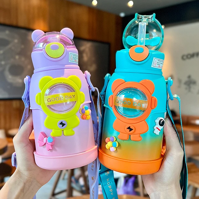 Kawaii Stainless Steel Water Bottle For Children Thermos Cute Insulated  KoreanThermal Cup For Hot Cold Drink Tea Milk 350/500ml - AliExpress