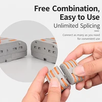 10PCS PCT-221 1 in 1 Out 2-Position Push-in Wire Connector Mini Fast Wiring Cable Splitter Universal Home Terminal Block 3