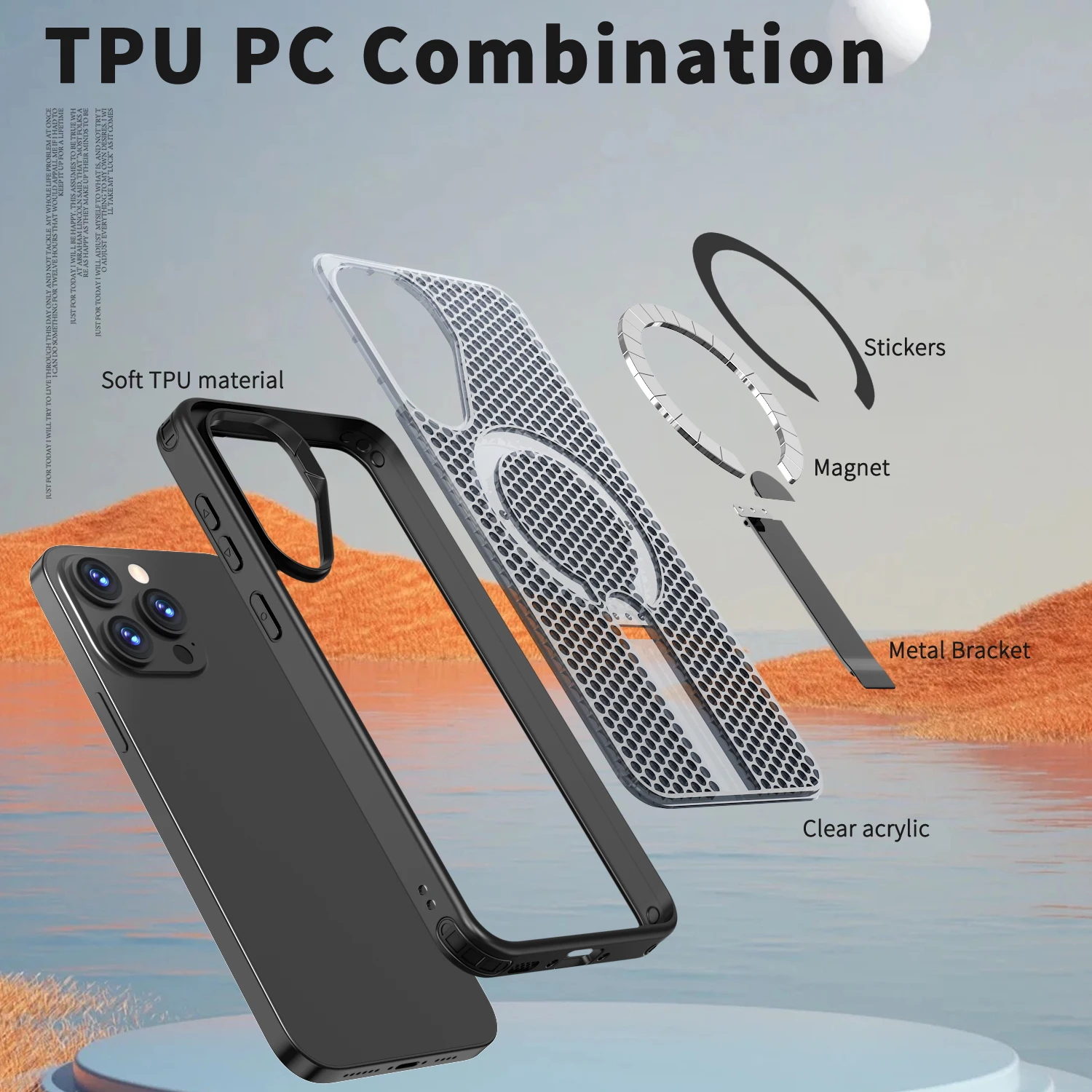 Magnetic Cooling Hole Design Metal Bracket Case - Premium Back Cover