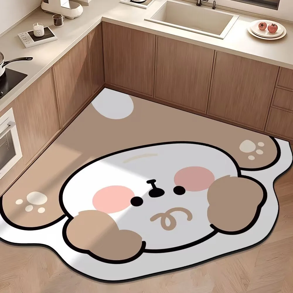 Floor Mat VIKAMA Cartoon Cute Animal Diatom Mud Door Mat Bathroom Mat Toilet Absorbent Non-Slip Quick Dry Floor Home Decoration