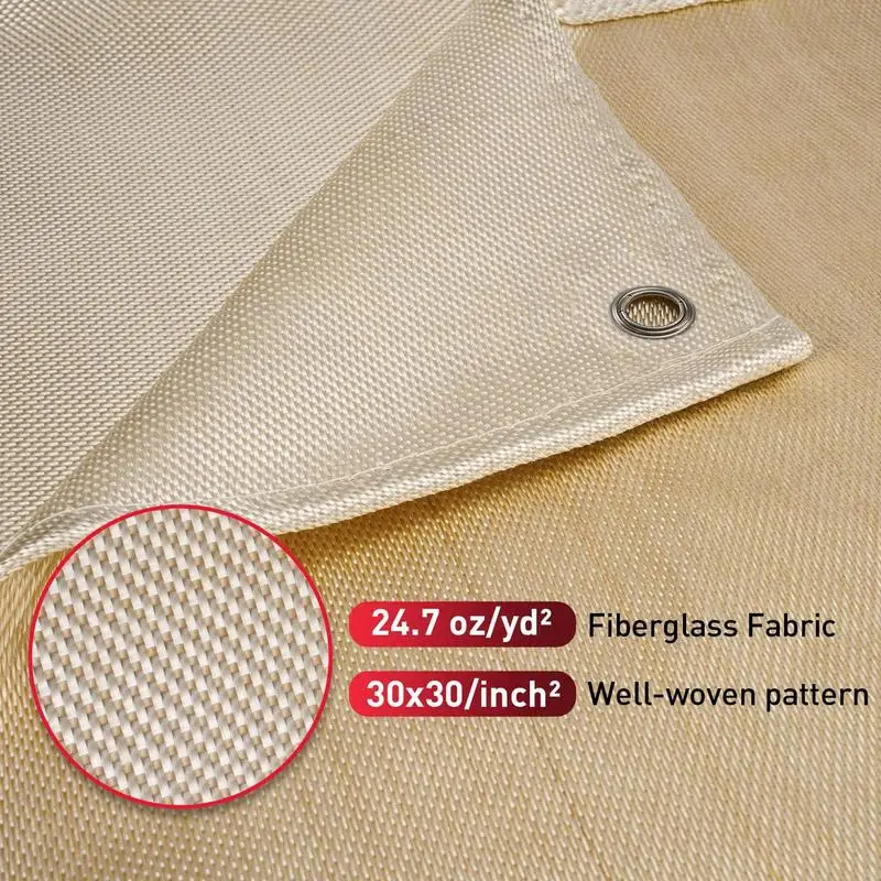 Grill Insulation Blanket Insulation Fireproof Heavy Duty Welding Blanket Fire Safety Tool With Sturdy Metal Loop For Using As