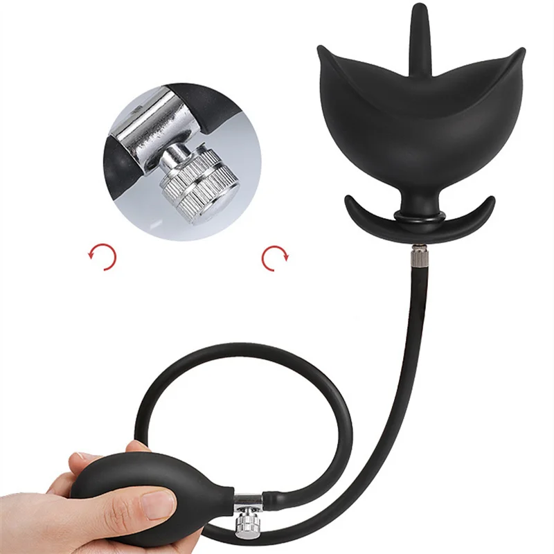 Plug anal hinchable de silicona con perlas de masaje_voghion.com