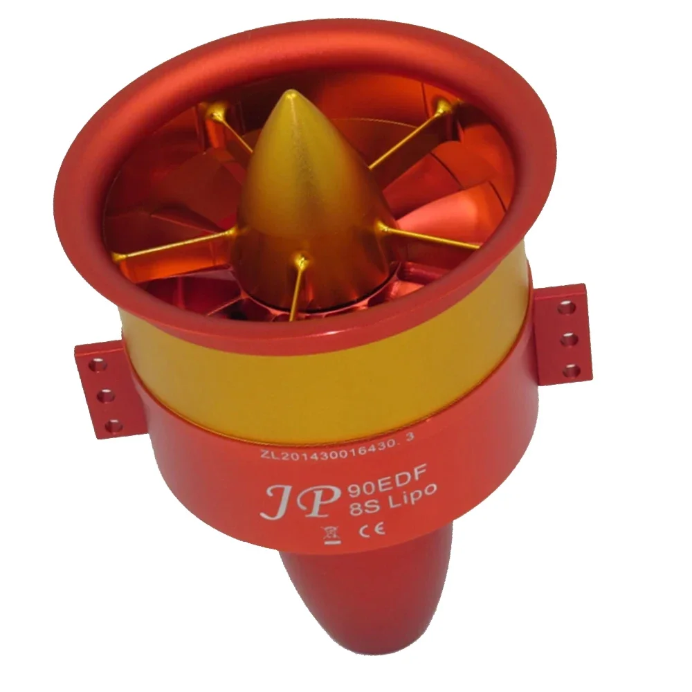 Vue latérale du Moteur Brushless 105EDF 12S pour avion RC, avec connecteurs